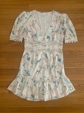 SAYLOR FLORAL COTTON MINI DRESS MEDIUM ORIG $220.-
